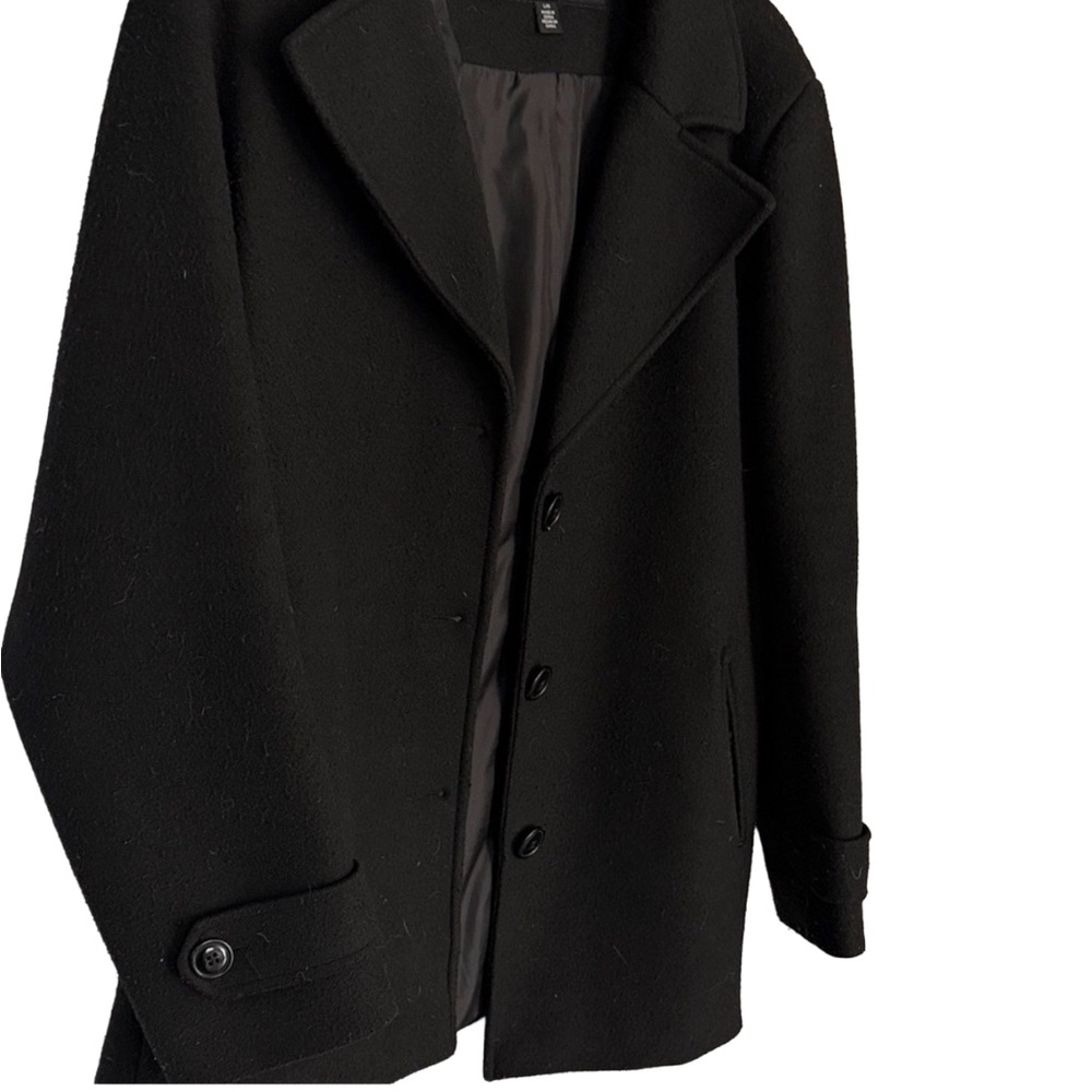 Black Wool Pea Coat by Marc New York Women's Size Large - Picture 3 of 5